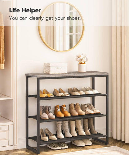 HOOBRO 4-Tier Shoe Rack with Fabric Shelves