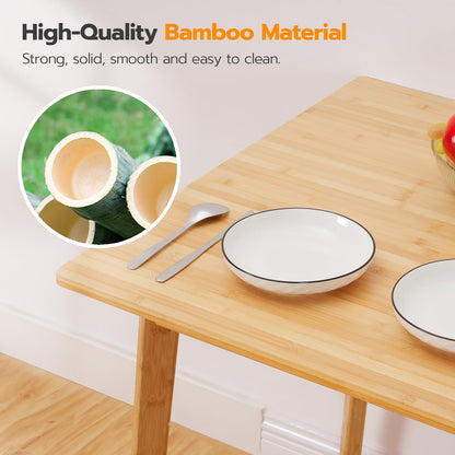 HOOBRO  27.6-inch Natural Bamboo Square Dining Table