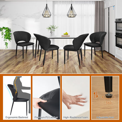 HOOBRO Black Modern Upholstered Dining Chair and Kitchen Chair Set /2PICS
