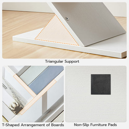 HOOBRO White 9-Tier Floor-Standing Wooden Tree-Shaped Bookshelf