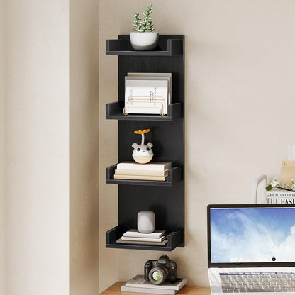 HOOBRO 4-Tier Floating Wall Shelves with LED Lights