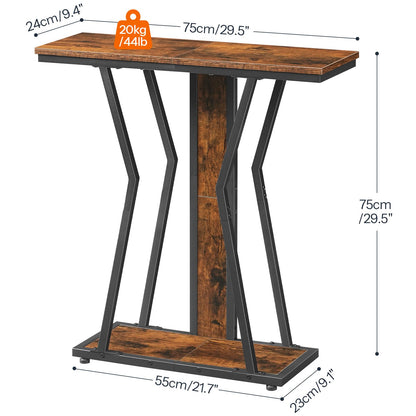 HOOBRO 29.5-inch 2-Tier Narrow Console Table