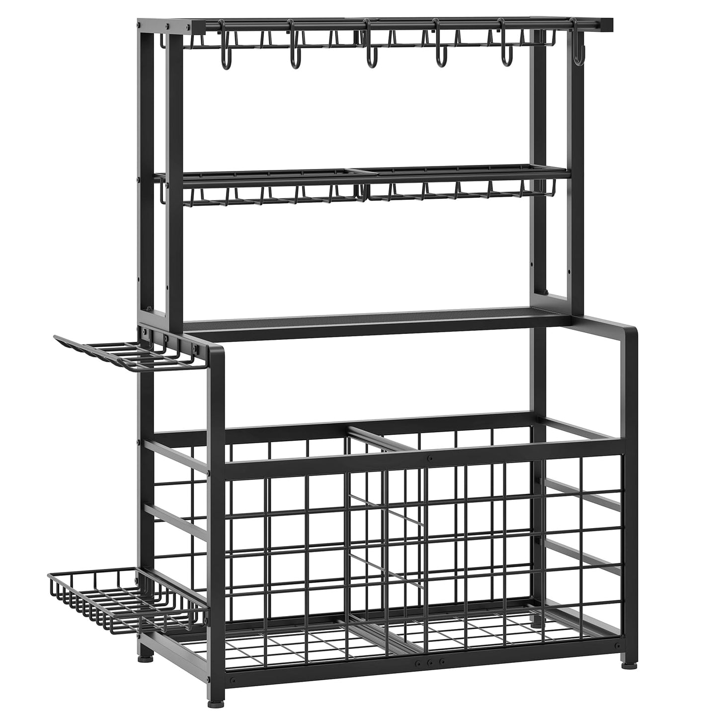 HOOBRO Sports Equipment Organizer & Ball Storage Rack with Hooks & Basket