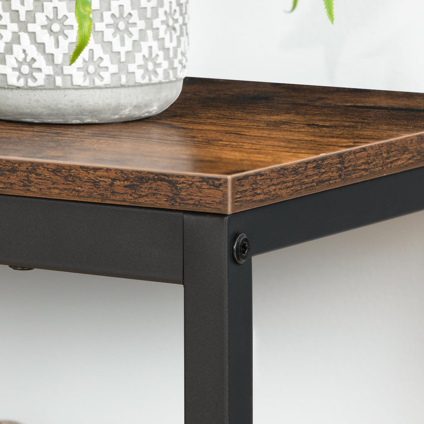 HOOBRO 29.5-inch Industrial Style Three-Tier Shoe Rack with Mesh Shelf