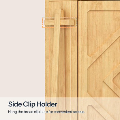 HOOBRO Bamboo Corner Bread Box for Kitchen