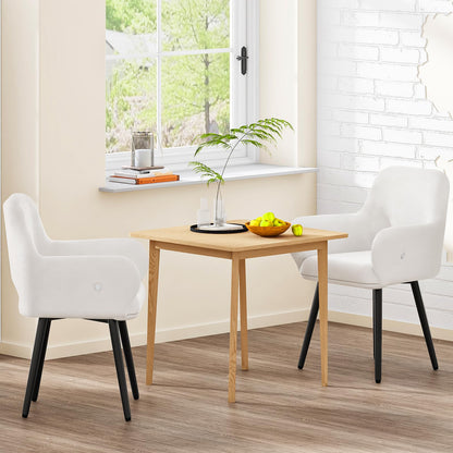 HOOBRO Beige Modern Upholstered Dining Chair with Soft Armrests / 2PICS