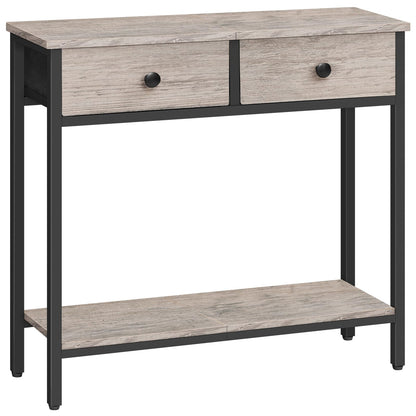 HOOBRO 29.5" Narrow Console Table with 2 Fabric Drawers, Entryway Table