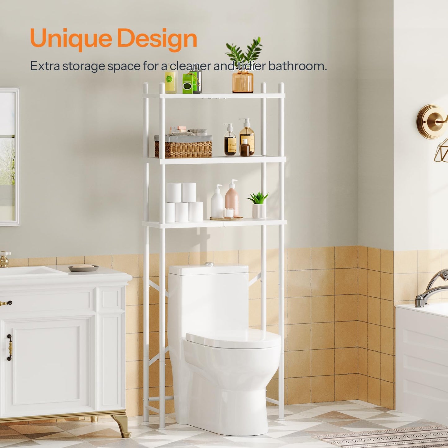 HOOBRO 3-Tier Bathroom Organizer Shelf Over The Toilet Storage