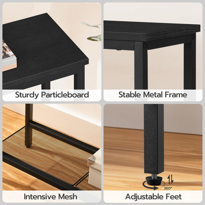 HOOBRO 29.5" Narrow Console Table, Small Entryway Table, 2 Tier Sofa Table