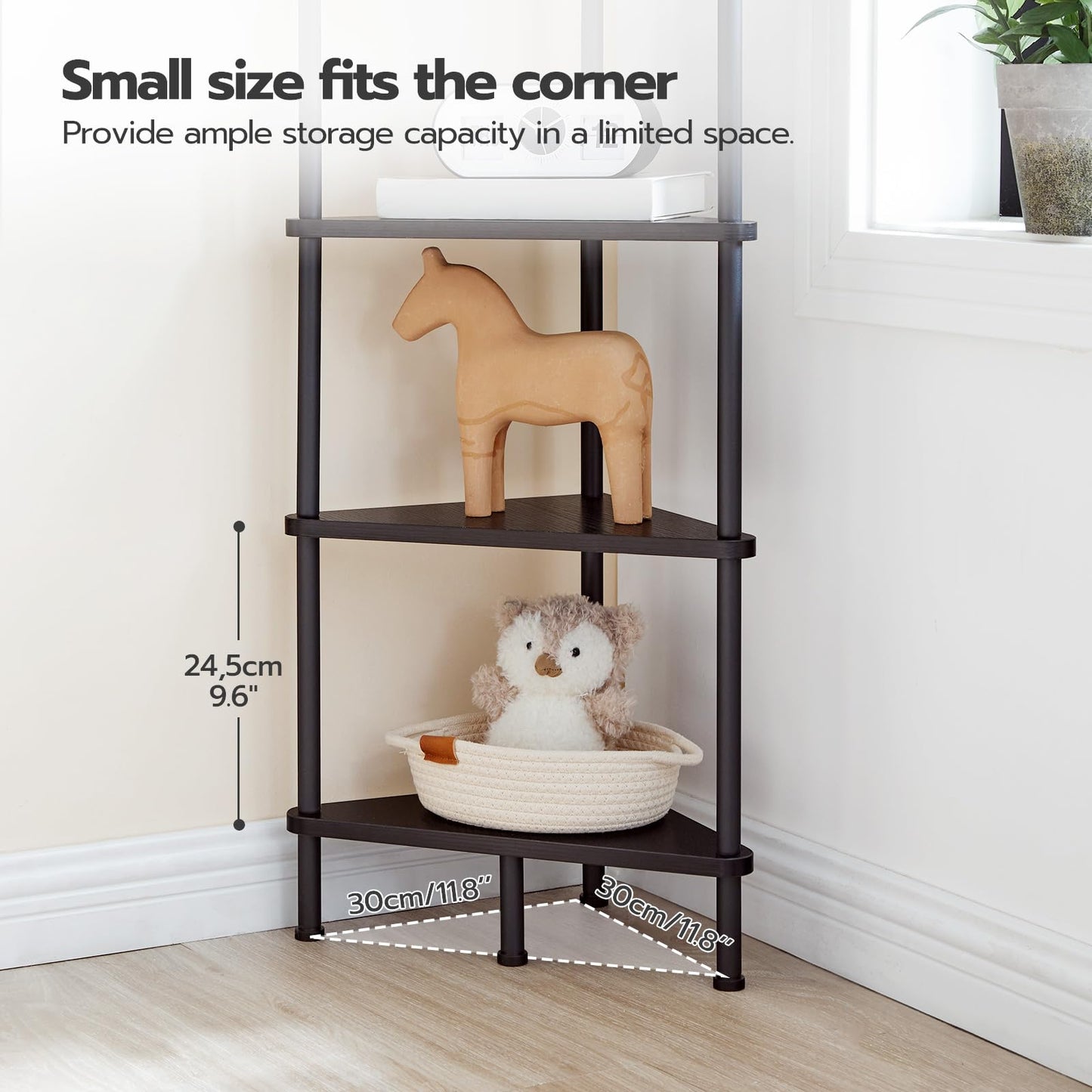 HOOBRO Industrial Metal 6-Tier Corner Shelf & Bookshelf