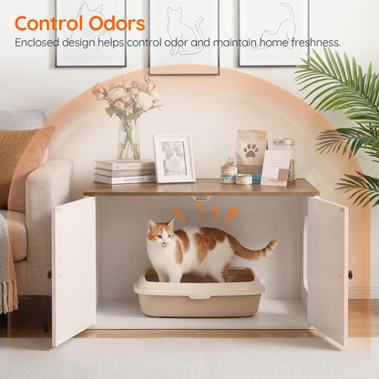 HOOBRO Hidden Cat Litter Box Enclosure with Side Entry