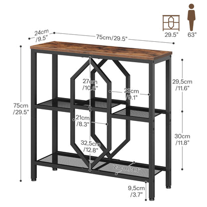 HOOBRO Console Table, Narrow Entryway Table, Behind Couch Table, Rustic