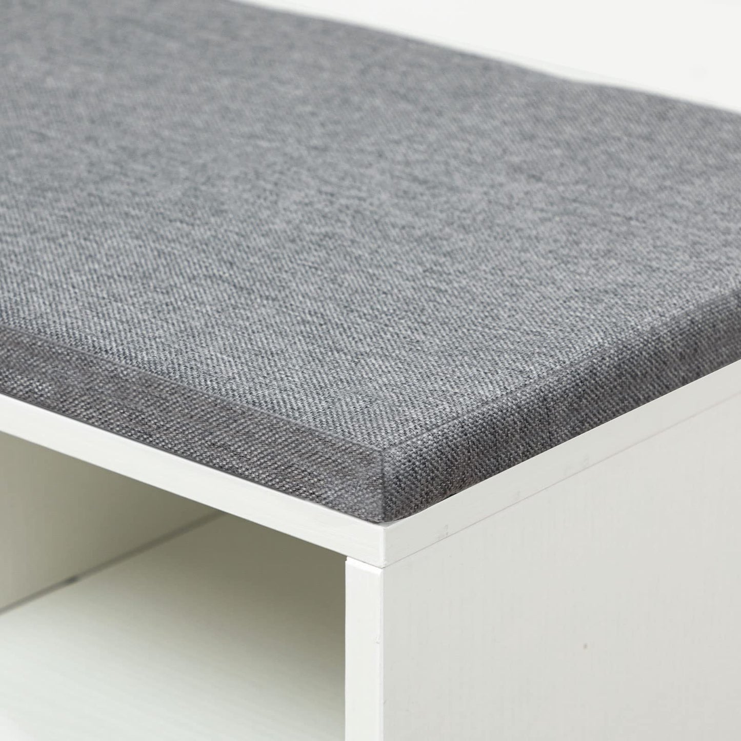 HOOBRO White 39.4-inch Padded Shoe Stool