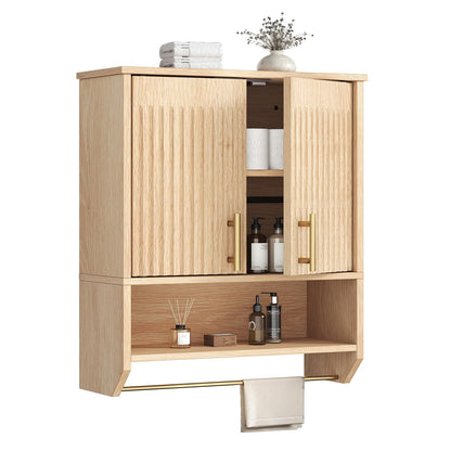 HOOBRO Farmhouse Fluted Bathroom Wall Cabinet & Medicine Cabinet