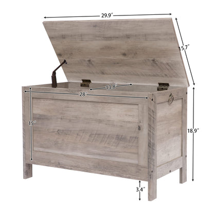 HOOBRO Greige Vintage Wood Grain Storage Cabinet with Safety Hinges