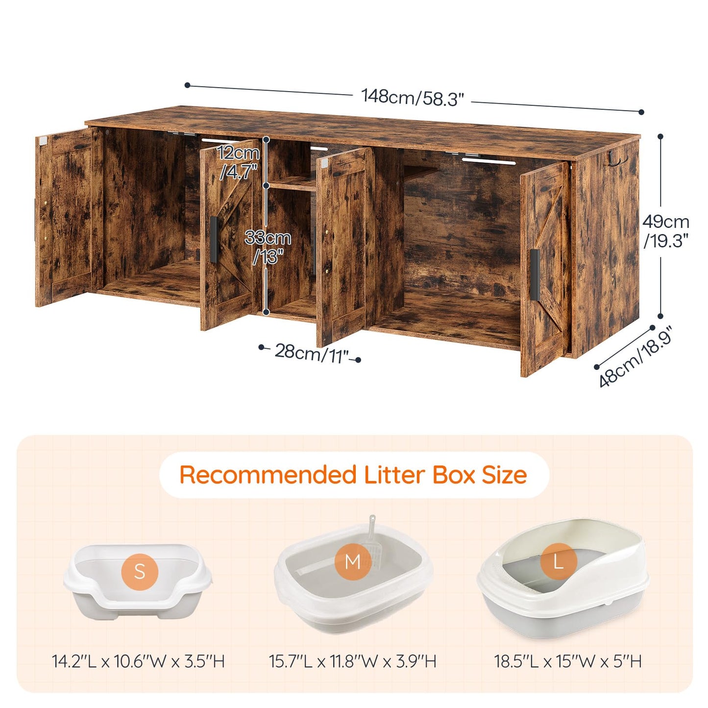 HOOBRO Hidden Double Litter Box Enclosure