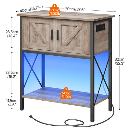 Furniture with dimensions and weight indicators on a white background
