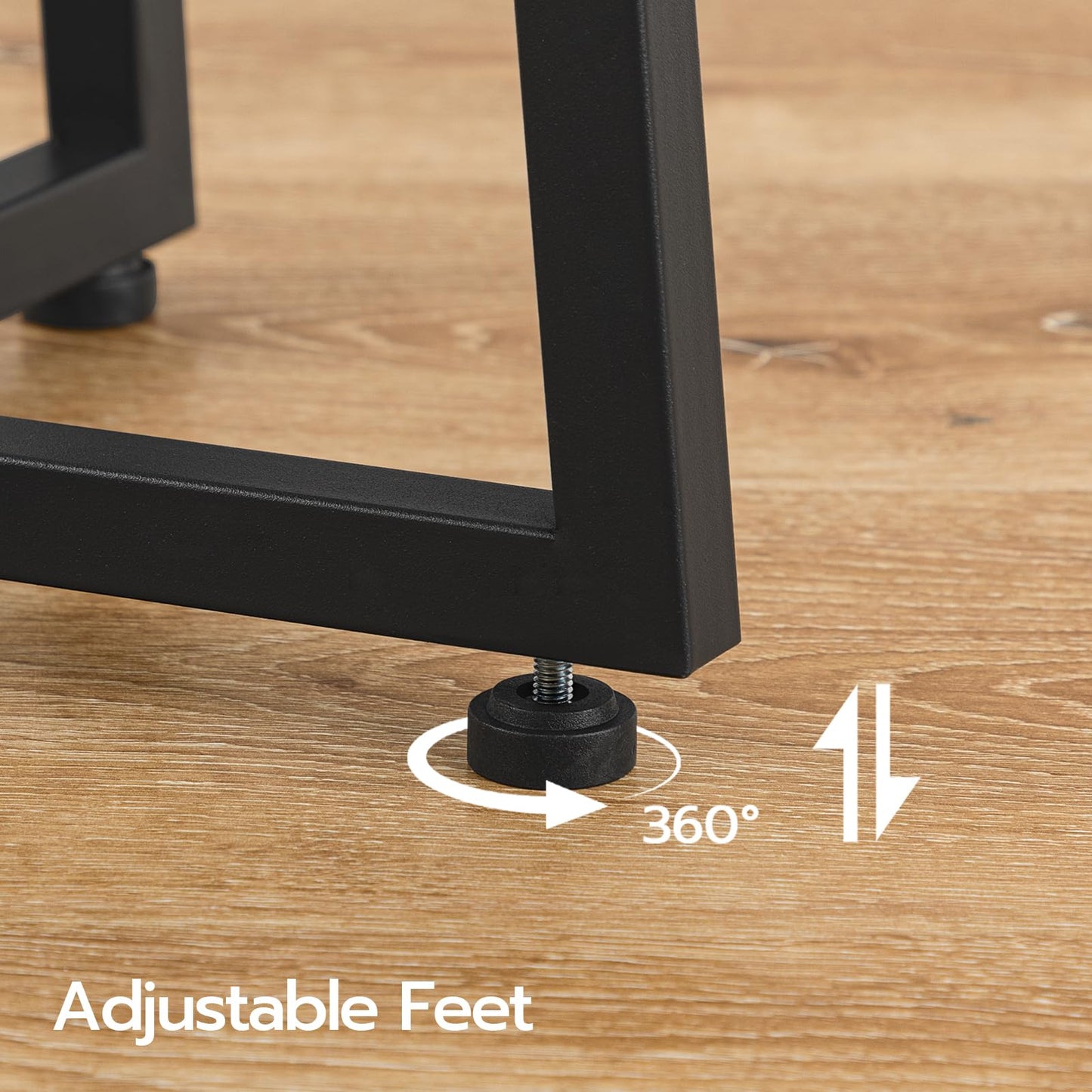 HOOBRO 15.7-inch Brown Round Side Table with Sturdy Metal Base