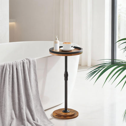 HOOBRO Height Adjustable Small Round Coffee Martini Side Table