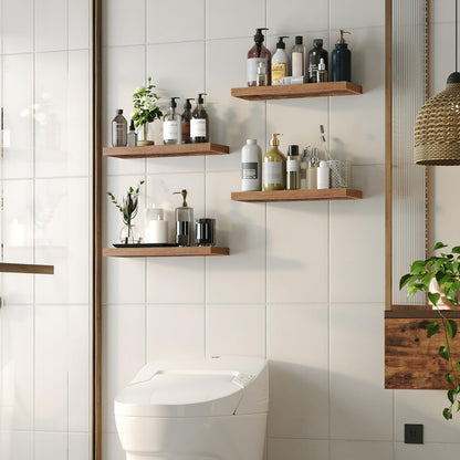 HOOBRO Retro Brown 23.6-inch Wall-Mounted Shelf / 2PICS