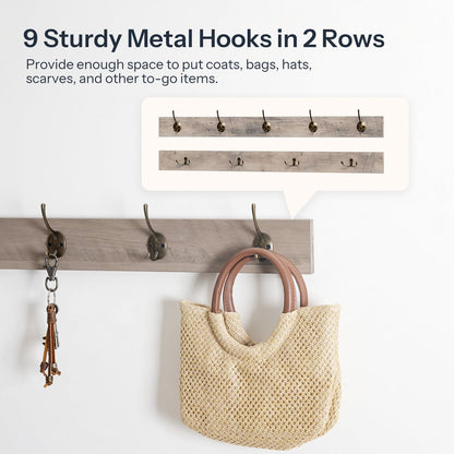 HOOBRO Grey 39.4-inch Long Padded Shoe Bench