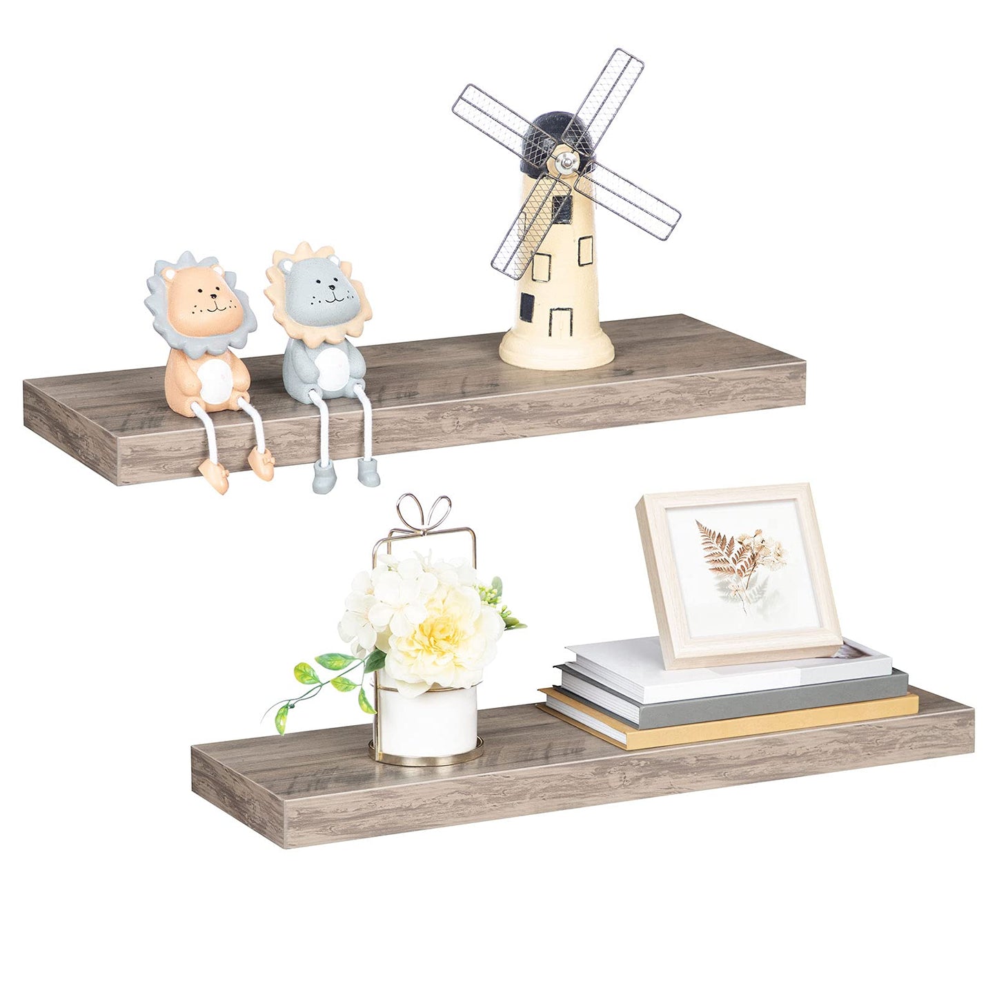 HOOBRO Greige 23.6-inch Floating Shelf with Concealed Bracket /2PICS