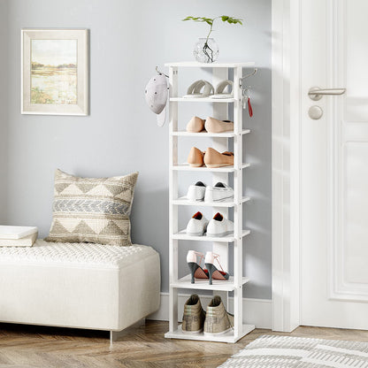 HOOBRO Wooden 8-Tiers Vertical Shoe Rack