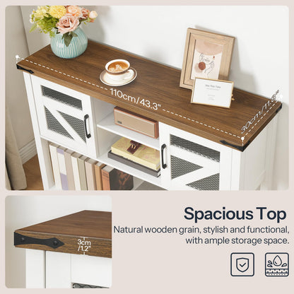 HOOBRO Farmhouse Narrow Console Table with Storage for Entryway
