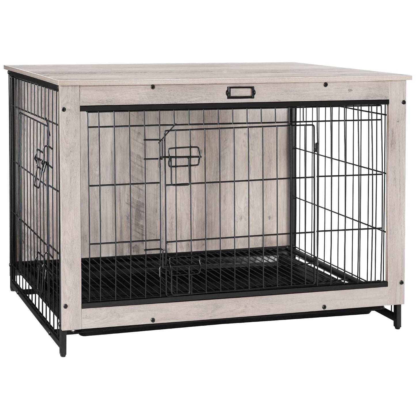 HOOBRO 38.6-inch Wooden Large Dog Crate Furniture with Pull-out Tray