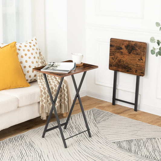 HOOBRO Folding TV Tray Tables for Small Spaces Set of 2