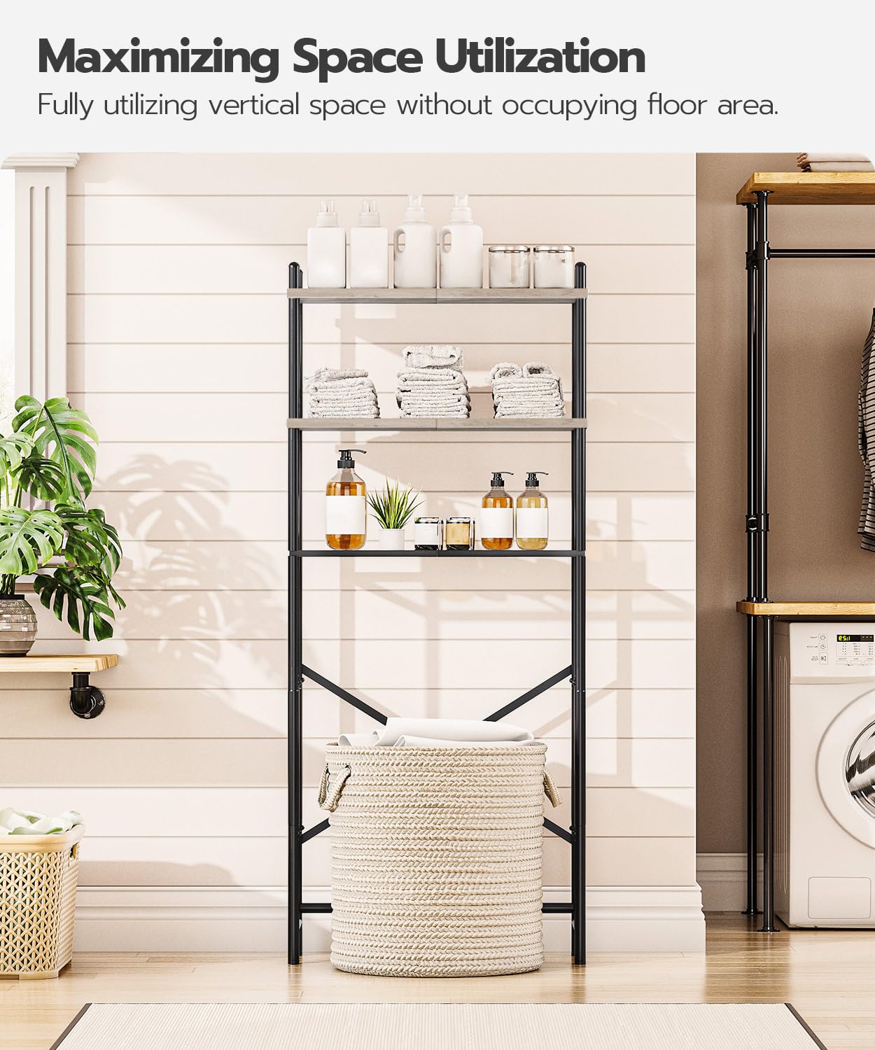 HOOBRO 3-Tier Bathroom Organizer Shelf Over The Toilet Storage