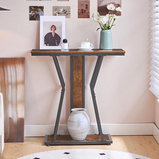 HOOBRO 29.5-inch 2-Tier Narrow Console Table