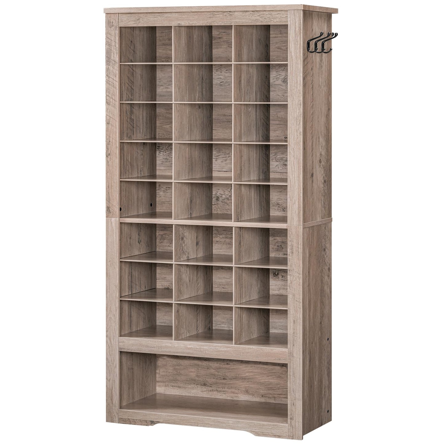 HOOBRO 9-Tier Shoe Storage Cabinet with 24 Compartments & 3 Hooks