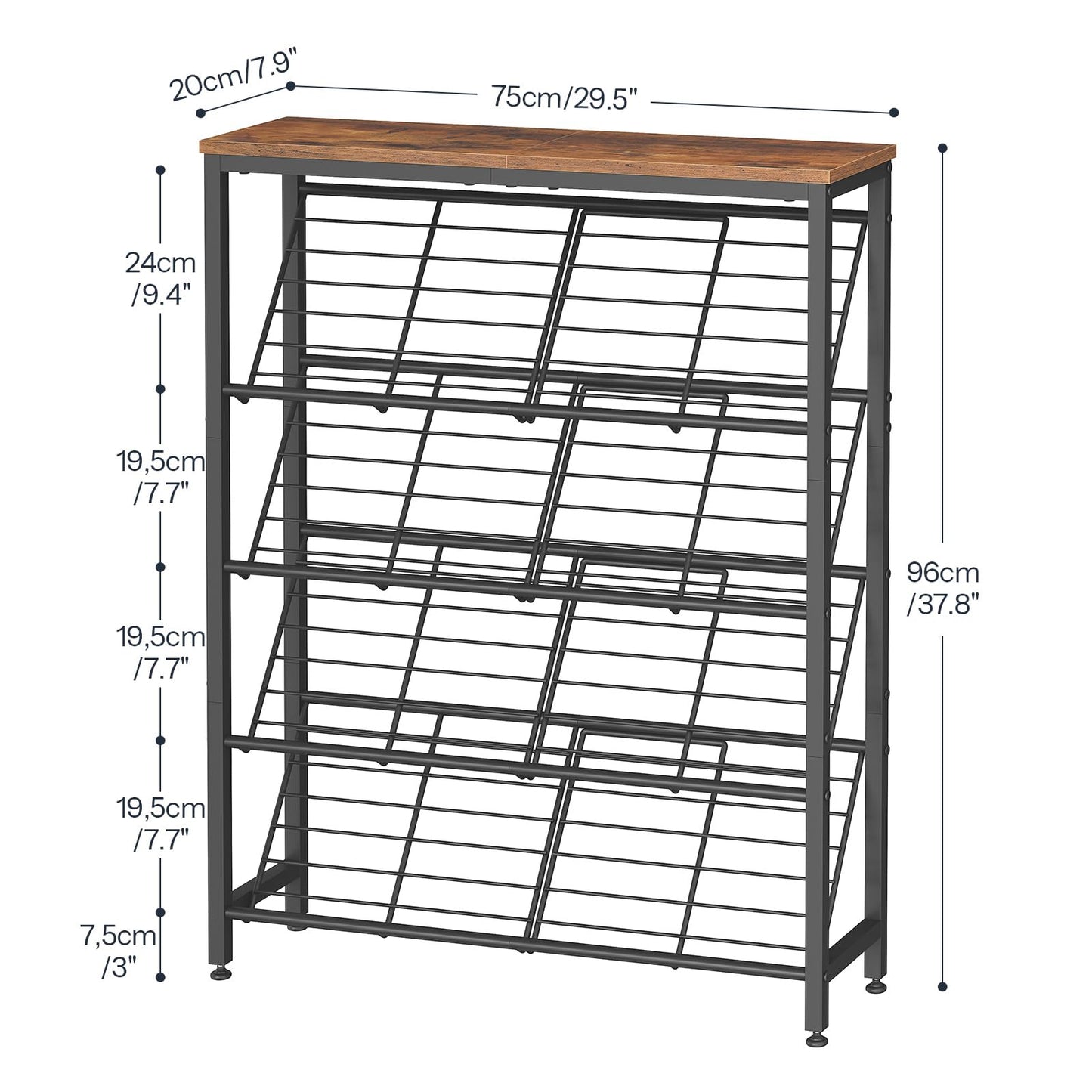 HOOBRO 5-Tier Shoe Rack Organizer Holds up to 12-16 Pairs of Shoes