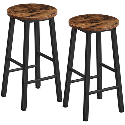 HOOBRO Retro Brown 24.8-inch Bar Stool Set / 2 PICS