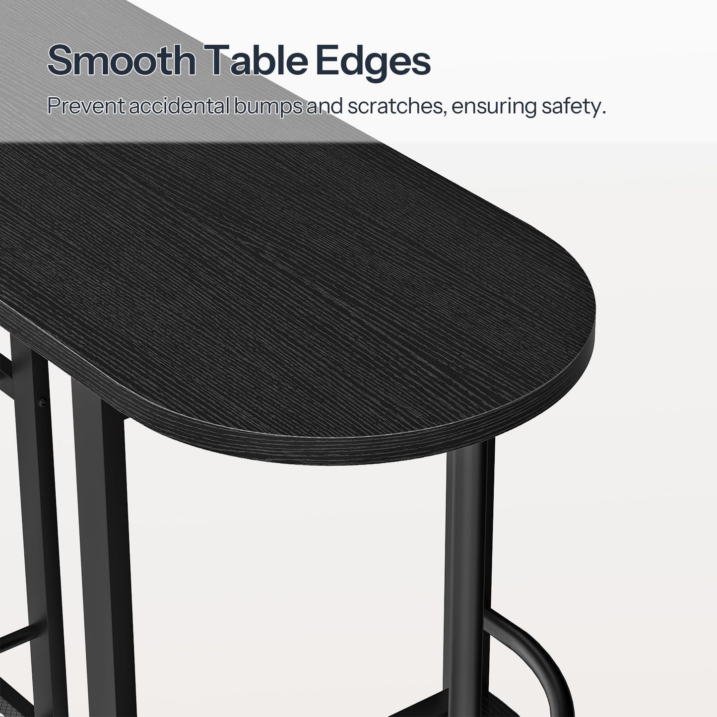 HOOBRO 3-Tier L-Shaped Corner Bar Table with Charging Station