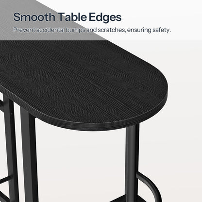 HOOBRO 3-Tier L-Shaped Corner Bar Table with Charging Station