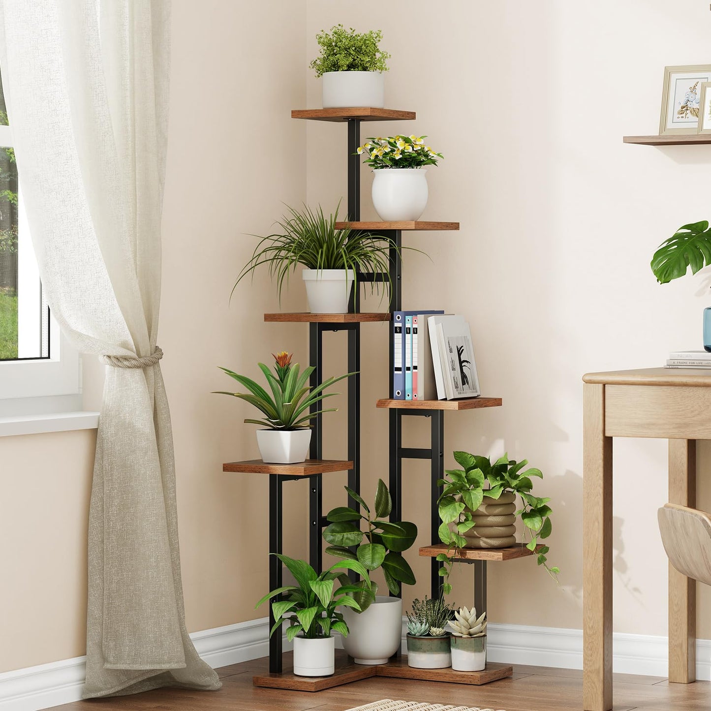 HOOBRO 7-Tier Indoor Corner Plant Stand