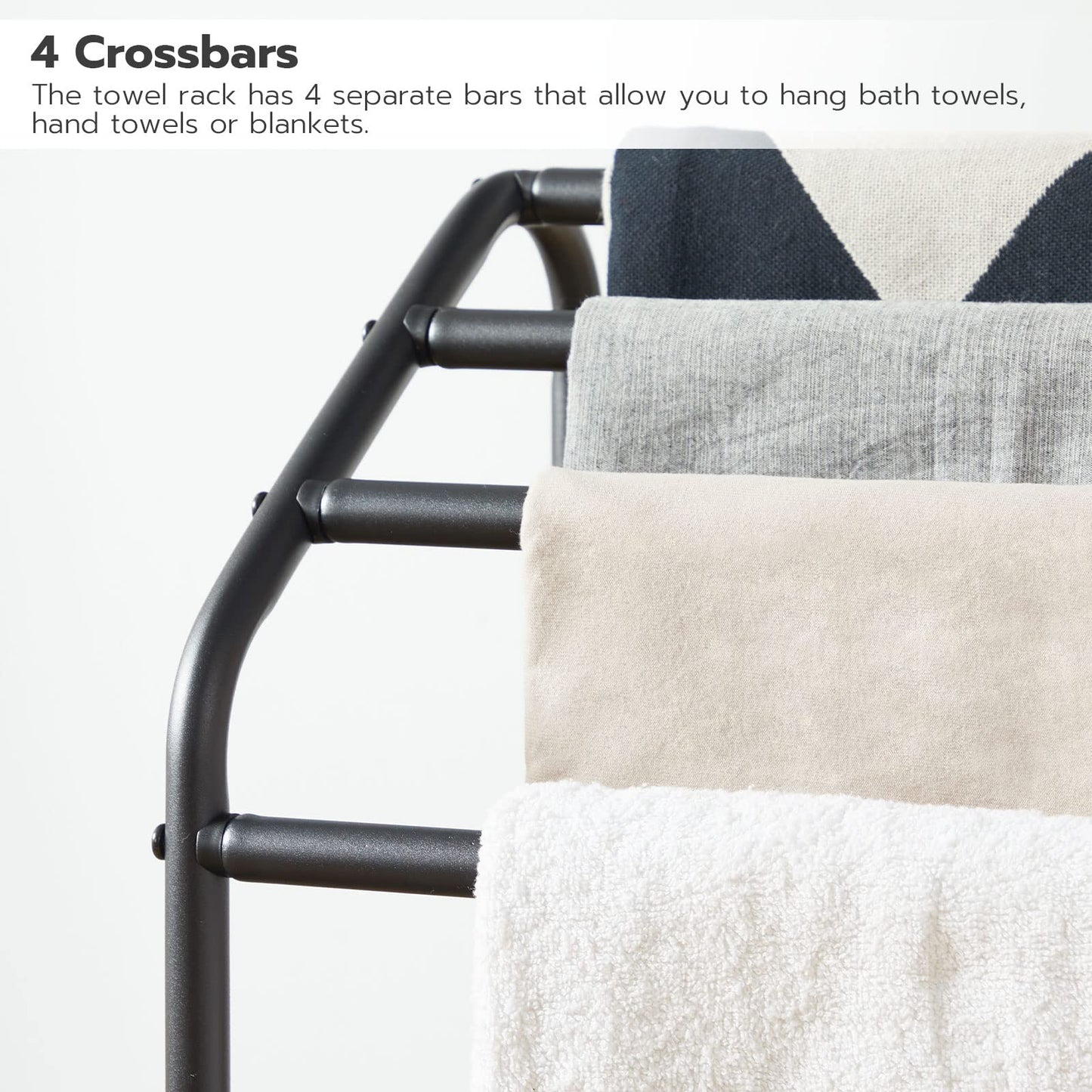 HOOBRO Retro Brown Four-Tier Freestanding Towel Rack