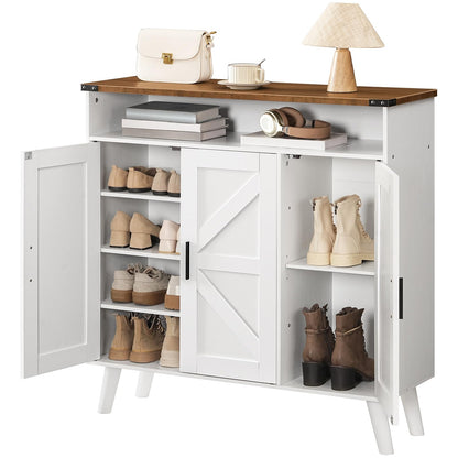HOOBRO Entryway Wooden Shoe Storage Cabinet with 3 Doors for Entryway