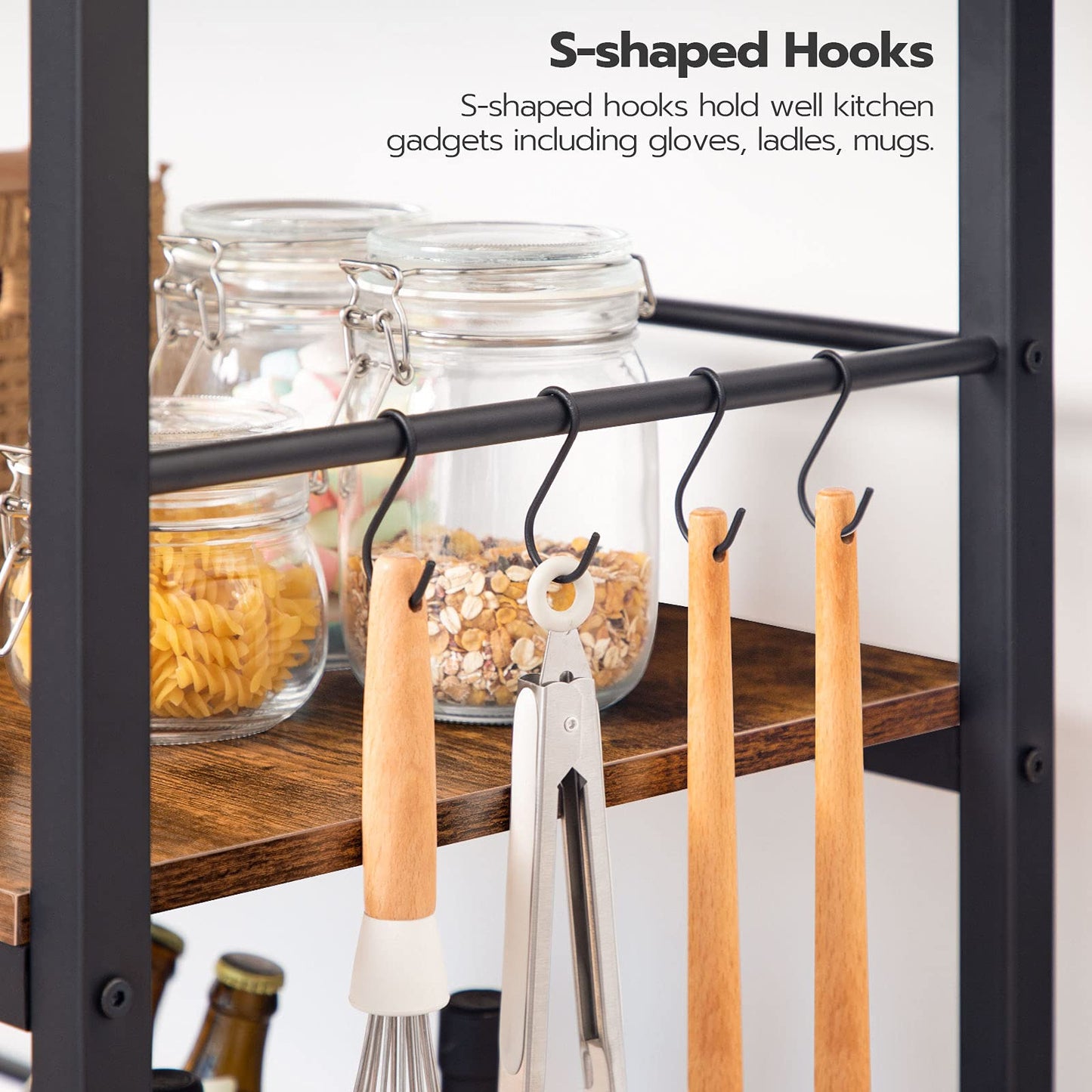 HOOBRO 3-Tier Kitchen Island with Storage