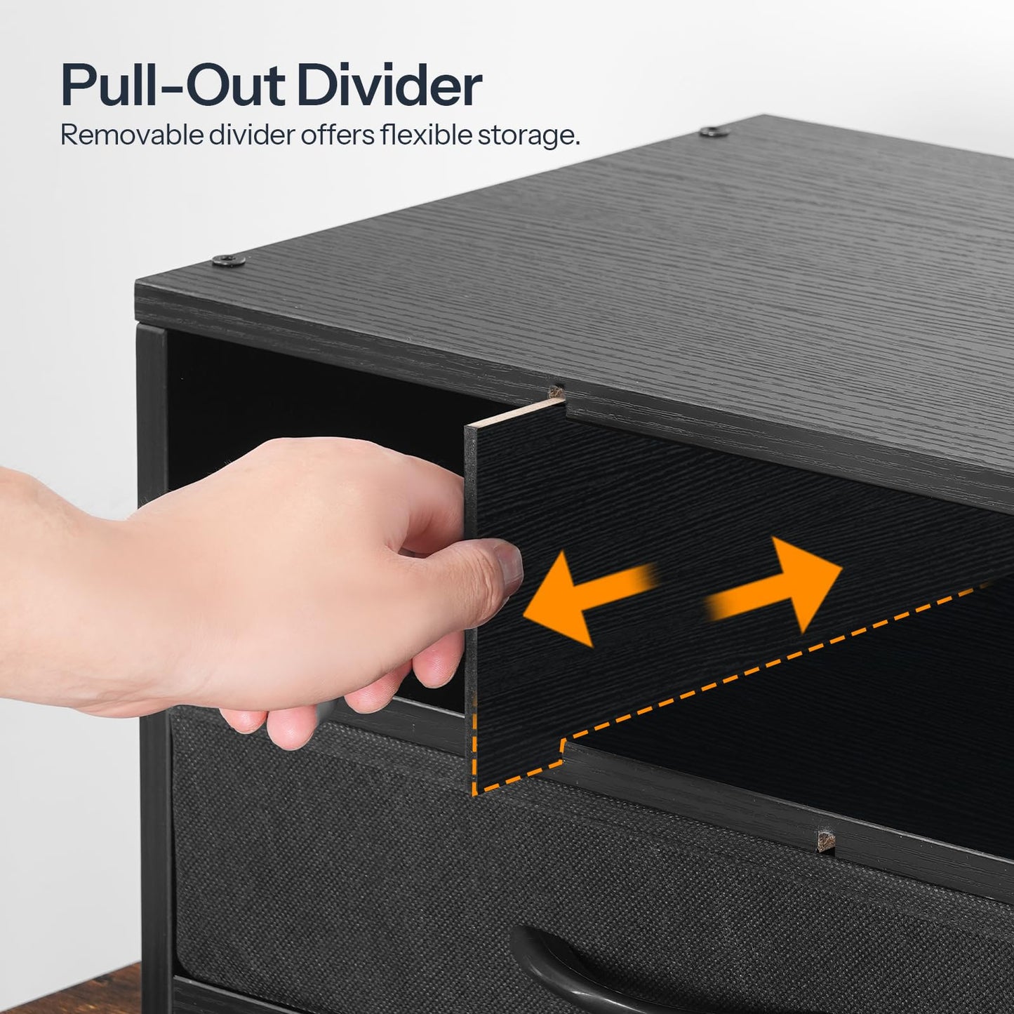 HOOBRO Black Wooden Desktop Printer Stand with Drawer