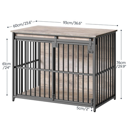 HOOBRO Dog Crate & Dog Kennel with Sliding Barn Door
