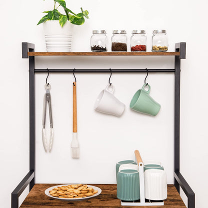 Kitchen shelf with mugs, jars, and a plant on a white background