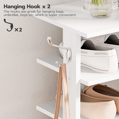 HOOBRO Wooden 8-Tiers Vertical Shoe Rack