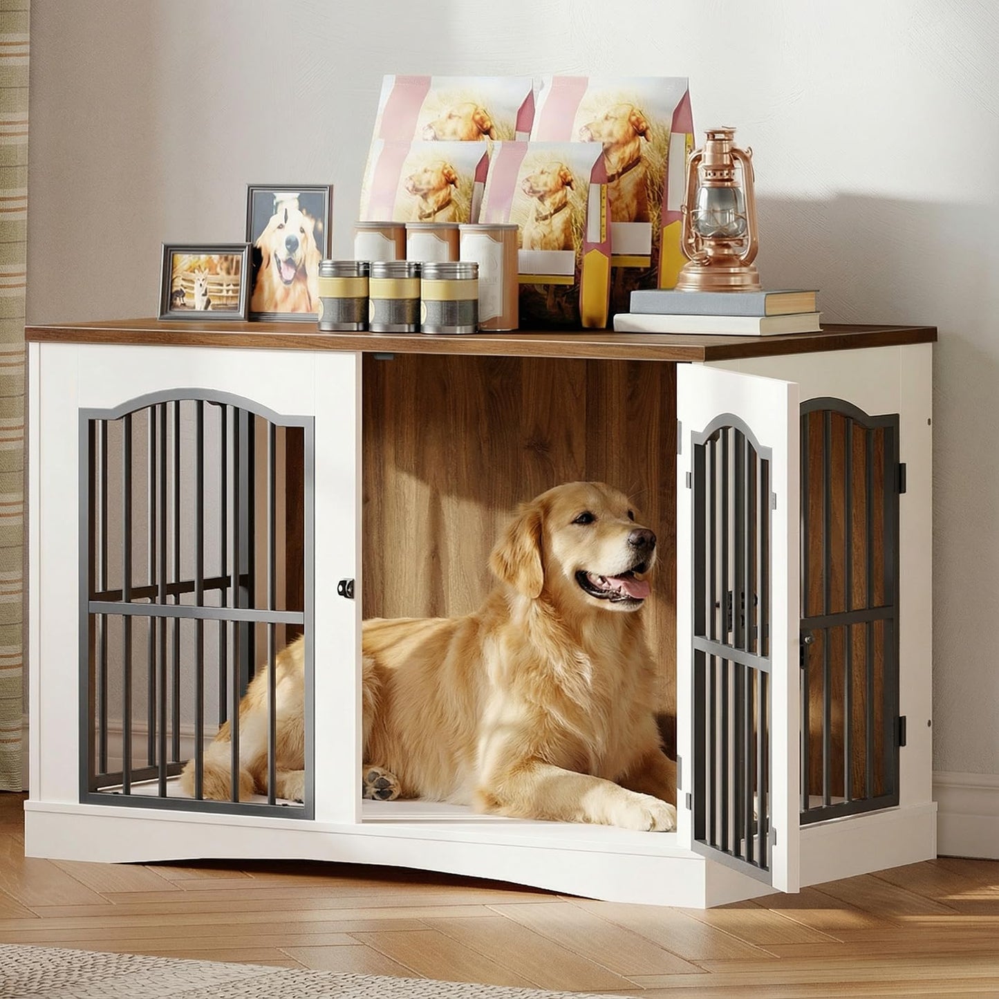HOOBRO 39.4 inch Dog Crate Furniture with 3 Doors