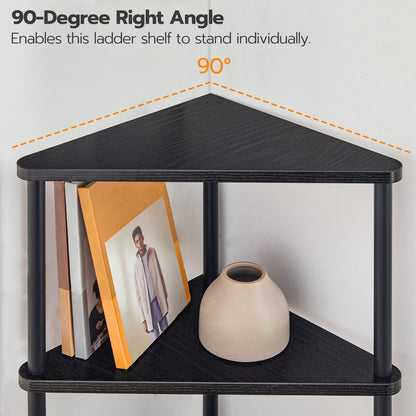 HOOBRO Industrial Metal 6-Tier Corner Shelf & Bookshelf