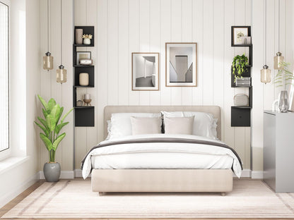 HOOBRO Black Four-Tier Wall-Mounted Corner Shelf /2PICS