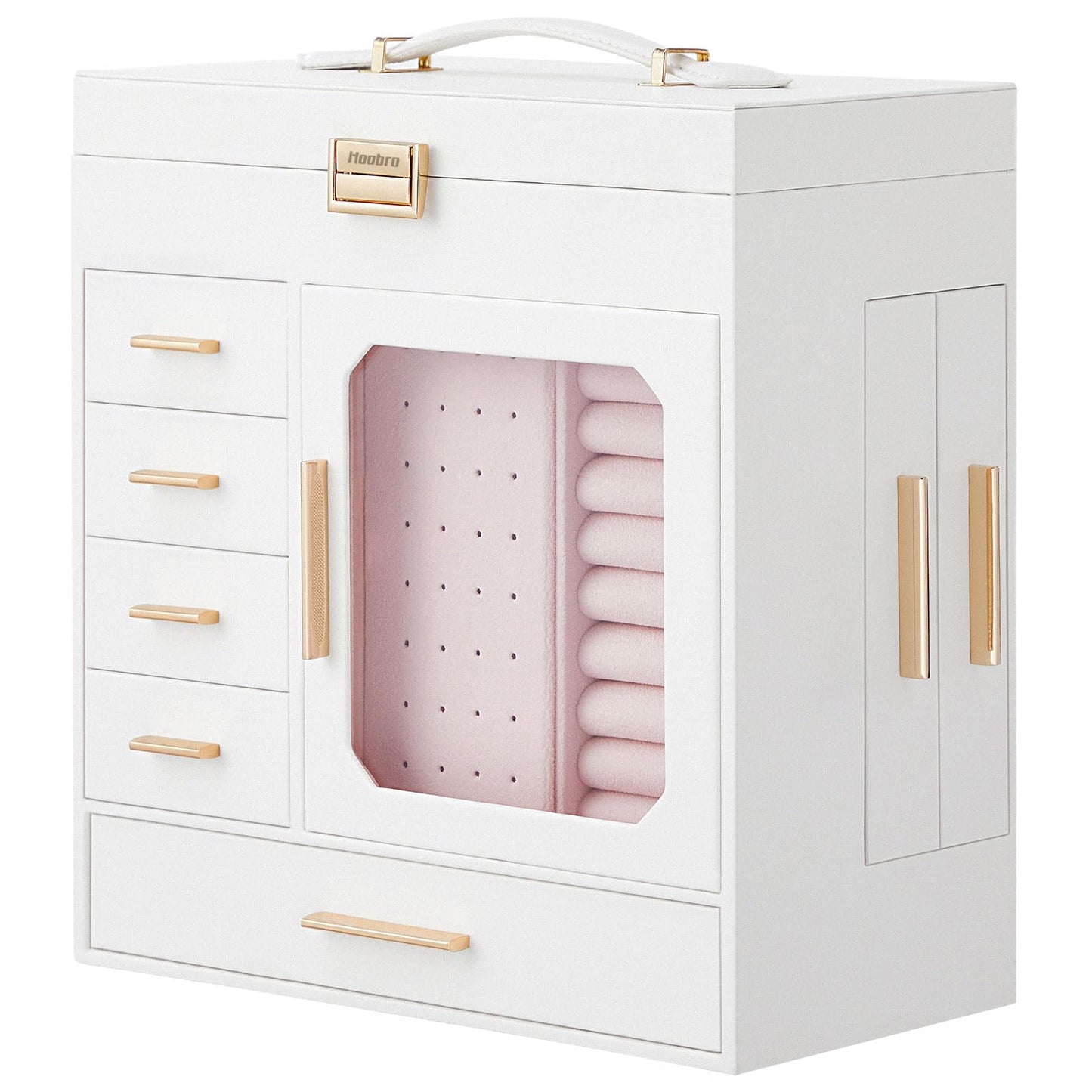 HOOBRO Vertical Design Jewelry Storage Box with Mirror