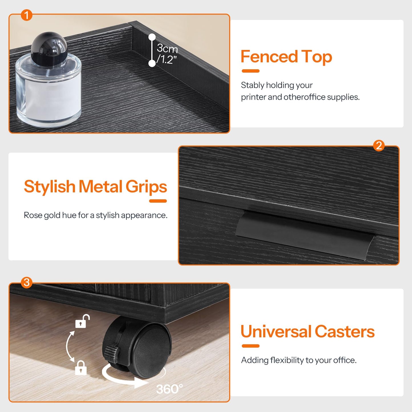 HOOBRO Wooden Lateral File Cabinet with Charging Station